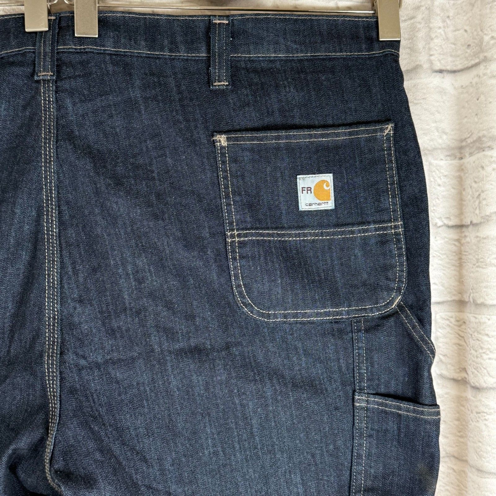 Carhartt Carpenter Jeans Men's 48x32 Denim Workwear Pants Flame Resistant Cat 2
